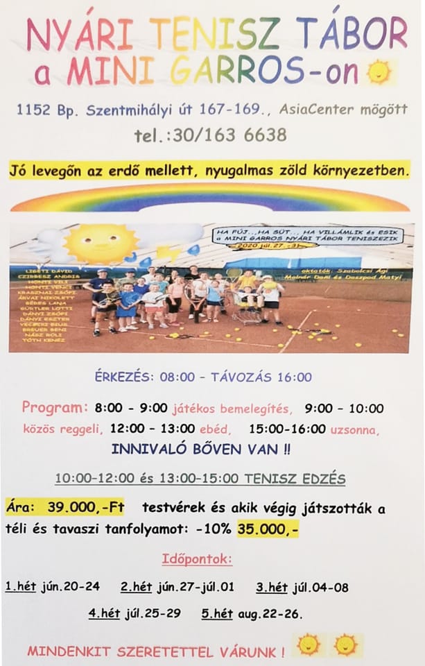 Mini Garros Tenisz Klub - Tenisz, 15. kerület (2)